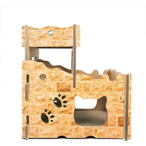 Pet cat corrugated cat house cat litter diy castle-style cat scratching board cat grinding claw toy cat pet supplies