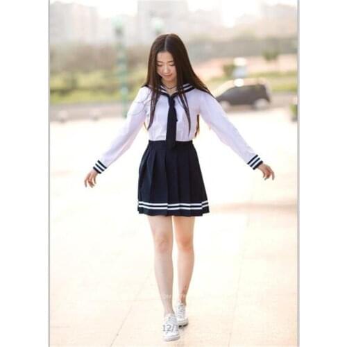 School uniform set Student uniform tie fashion Sailor suit set Table costume Japanese school uniform Girl Performance clothing