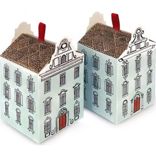 Creative Small House Style Packaging Gift Box Wedding Party Favor Candy Cookie Boxes Baby Shower Boxes for Packaging