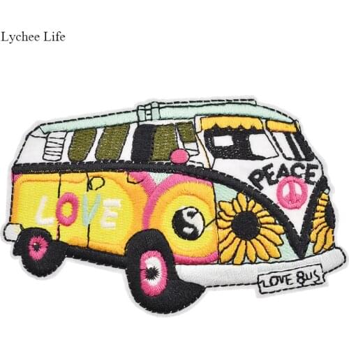 Lychee Life Fashion Car Embroidered Adhesive Patches Handmade Stick-on Garment Decor Accessories For Children