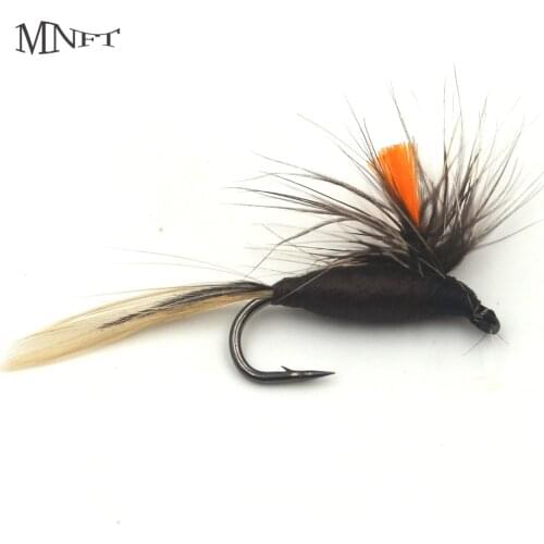 MNFT 10PCS 10# Orange Grey Parachute Dry Fly Trout Flies Fly Fishing Lure