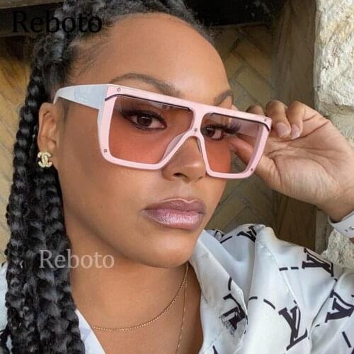 Fashion Rimless Women Sunglasses Trend Oversize Square Sunglass Woman 2021 Gradient Leopard Glasses Luxury Designer UV400