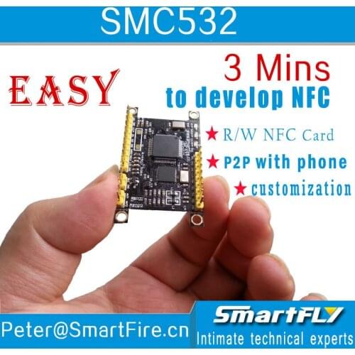 Free shipping SMC532 NFC Module/ R/W NFC card/P2P with phone/libnfc/llcp/ISO/IEC 1443A/B s50/FeliCard