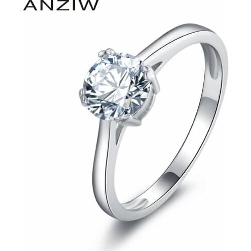Real 1.0 Carat Engagement Ring 925 Sterling Silver SONA NSCD Wedding Rings For Women Party Gift