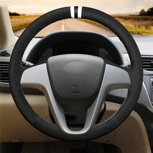 DIY Anti-Slip Wear-Resistant Steering Wheel Cover For Hyundai Solaris i20 Accent Verna 2008-2017 Car Interior Decoration