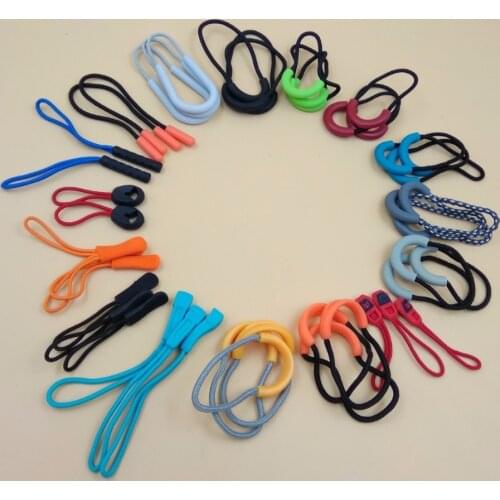 New 15 Colorful Silicone Rubber Zipper Pull Ropes Zip Puller Fastener Backpack Luggage 5Pcs For DIY Clothing Accessories