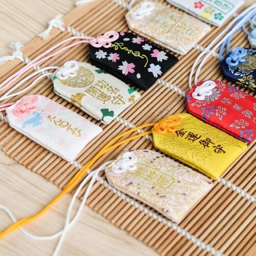 New Arrival Omamori Pray Fortune Beauty Health Safe Transparent Wealth Bag Pendant Present keychains key