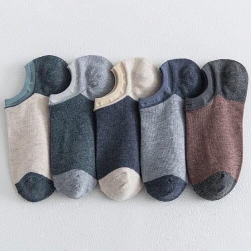 New Autumn Mens Socks Original High-quality Cotton Invisible Socks Japanese Combed Flow Breathable Non-slip Ankle Boat Socks