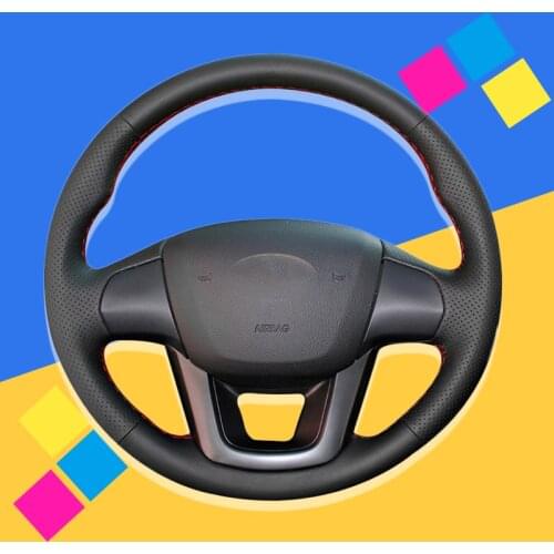 Auto Braid On The Steering Wheel Cover for Kia K2 Rio 2011 2012 2013 2014 2015 2016 DIY Car Braiding Covers Interior Car-styling
