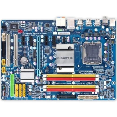 Original Used Desktop 775 P45 motherboard For Gigabyte GA-EP45-UD3L EP45-UD3L P45 support LGA 775 4*DDR2 SATA2 USB2.0 ATX