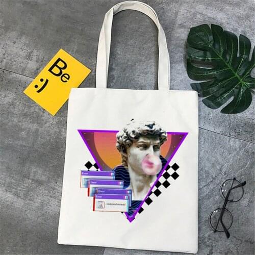 Simple Shoulder Bag Canvas Bags Basic Harajuku Shopper Bag White Fashion Casual New Arrival Shoulder Bags Tote Eco Shopper Bag