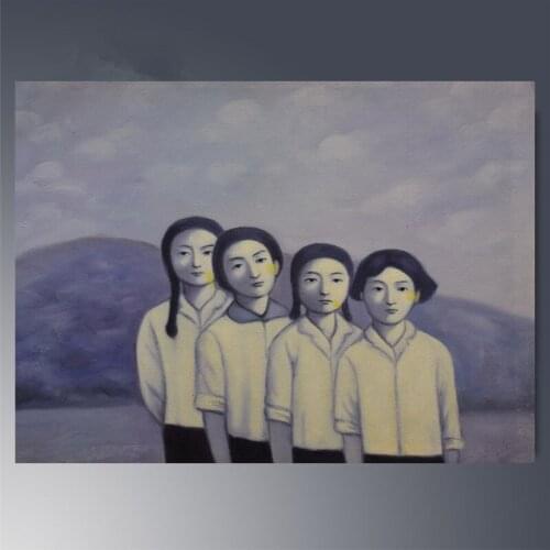 Hand painted Canvas paintings Zhang XiaoGang Women Contemporary art painting oil Modern home decor wall art for room