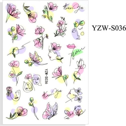 Self-adhesive 3D Stickers for Nails Line Artificial Flowers Nail Art Decorations Autumn Fashion Stickers Women Girl Nail Foil