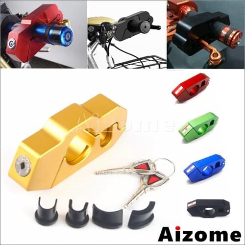Universal Motorcycle Handlebar Lock Brake throttle Grip Security lock For ATV Scooter Dirt Street Bike Motorbike Anti-Theft Lock