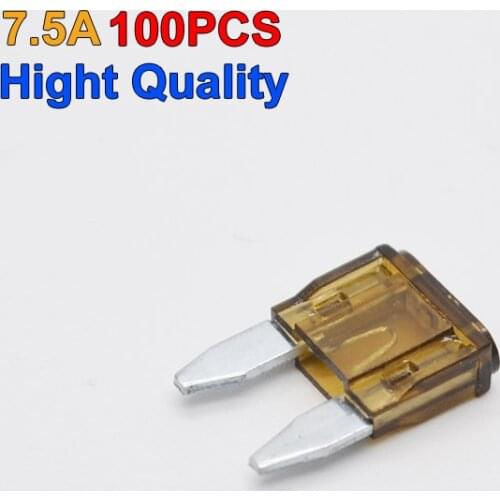 High Quality 100PCS Auto Brand New Small Type 7.5A Car Auto Truck Boats Fuse Blade Free Shipping