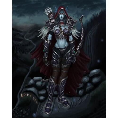 World Of Warcraft Printed Water-Soluble Canvas 11CT Cross-Stitch Embroidery Patterns DMC Threads Knitting Handmade Package