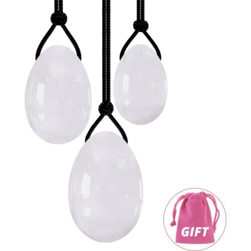 Yoni Eggs for Kegel Exercise 3 Sizes White Jade Healing Stone Women Beginner Pelvic Floor Training Yoga Eggs Massage Care Ball