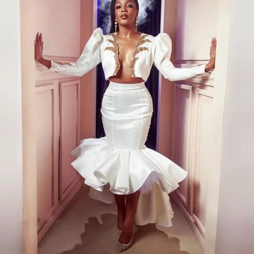 Chic Ruffles Mermaid Prom Skirt for Women High Low Puffy Tulle Satin Midi Skirt Custom Made Cocktail Party Skirt for Teen