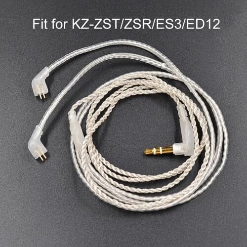 1.2m Replacement 3.5mm TRRS 0.75mm 2Pin Earphone Cable for KZ-ZST/ED12/ES3/zSR