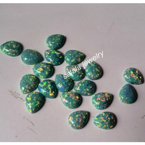 100pcs /lot Free Shipping 6x8mm Pear Cabochon Fire Opal, Synthetic Opal ,pear Cabochon Opal Stone Price