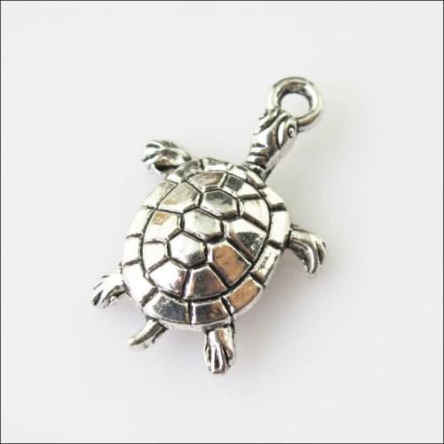 15 New Animal Tortoise Turtle Tibetan Silver Tone Charms Pendants 17.5x27mm