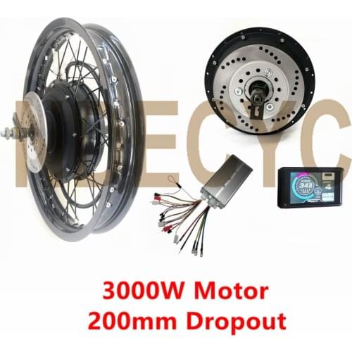 200mm dropout 72v 3000W Motor Rear Motor Wheel Electric Bike Motor Kit Motorcycle Kit