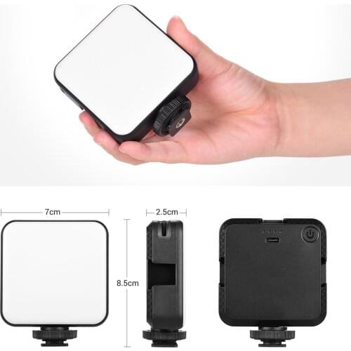 6W Mini Video LED Light Conference Lighting Kit 2500K-6500K 3 Cold Shoes+ Suction Cup Mount for Laptop Live Streaming