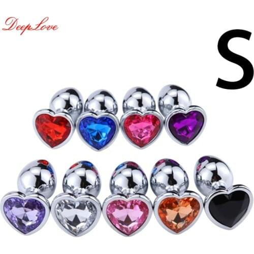 Anal Plug Mini Sex Toys Crystal Jewelry Butt Plug Heart-Shaped Metal Unisex Adult Store