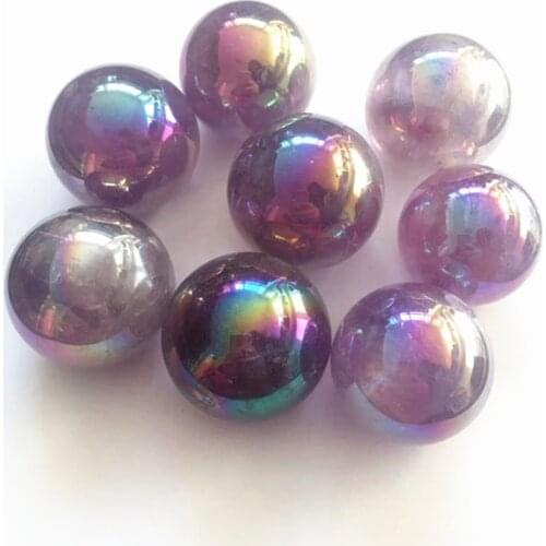 Aura Amethyst Ball Crystals Healing Gemstones For Home Decoration