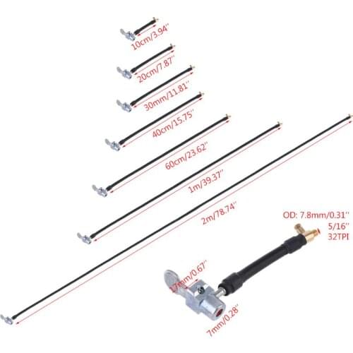 Car Air Rubber Hose Tire Inflator Hose Inflator Press-on Tube Suitable for Standard Fine Thread 0.305" x32TPI Air Compressor Pum