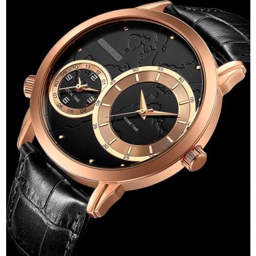 Top Brand Luxury CRRJU Men Watch Creative Dial Leather Strap Men Wristwatch Fashion Sport Waterproof Quartz Watch Relogios