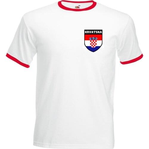 Brand T-Shirt Men 2018 Fashion Croatia Croatian Hrvatska Soccers Footballer Crest T-Shirt Print T-Shirt Men Harajuku