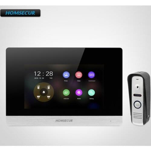 HOMSECUR 4 Wire Video&Audio Home Intercom with Aluminium Alloy Camera for Home Security BC021HD-S+BM716HD-S
