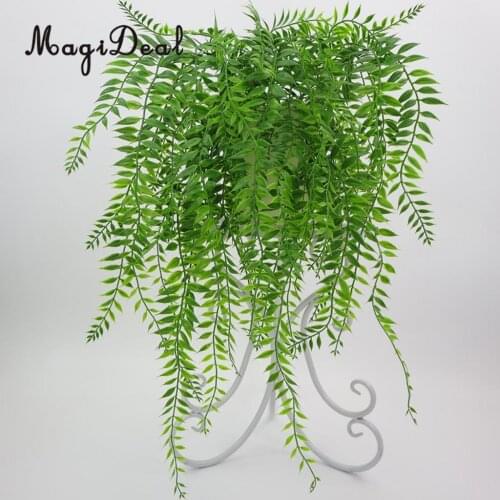 Artificial Willow Green Leaves Grass Bunch Foliage Boisai Tabletop Decor