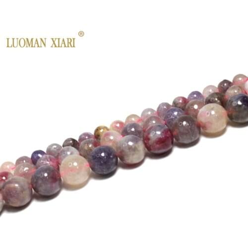 Fine 100% Natural Rare Madagascar Crystalloid Tourmaline Round GemStone Beads For Jewelry Making DIY Bracelet Necklace 6/8/10mm