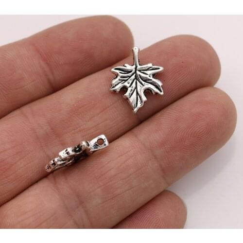 JAKONGO 10pcs Maple leaf Charms Pendants for Jewelry Making Bracelet DIY Accessories 17x14mm