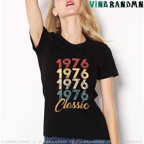 Retro 70s Classic 1976 T Shirt Ladies Fashion 1976 Dazzle Colour T-shirt Birthday Mothers day Tees Thanksgiving Apparel tshirt