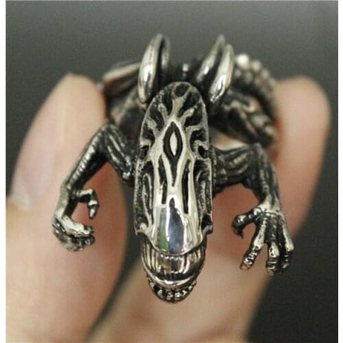 Size 8 to 13 Cool Shaped Alien Ring 316L Stainless Steel Mens Women Fashion Monster Ring