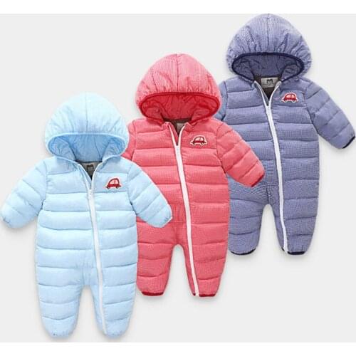 2021 Newborn baby Winter Jumpsuit Overalls Boy Girl Winter Clothes Autumn Winter Coat Warm Romper 6-24M