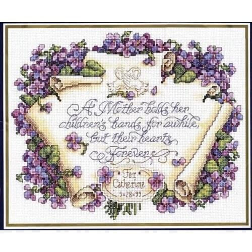 Mothers Heart-Birth Certificate Cross Stitch Kit Packages Counted Cross-Stitching Kits Cross stich Painting Set