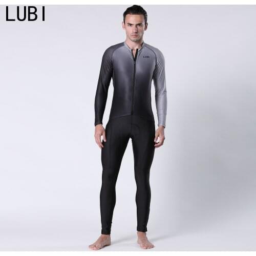 LUBI Men Cycling Jersey Set Autumn Bike Long Sleeve Suit MTB Bicycle Clothes Clothing Bib Pant Kit High Sponge Pad For Long Ride