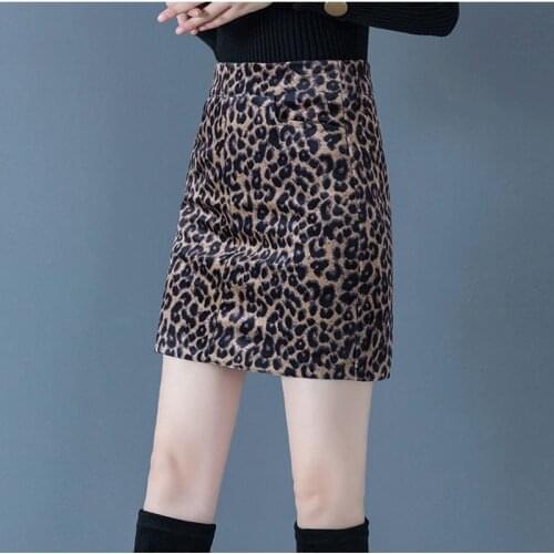 Summer Sexy Women Leopard Grain Printed Skirt Fashion Trend Short High Waist Pencil Bag Hip Wild Fashion Casual Mini Skirt