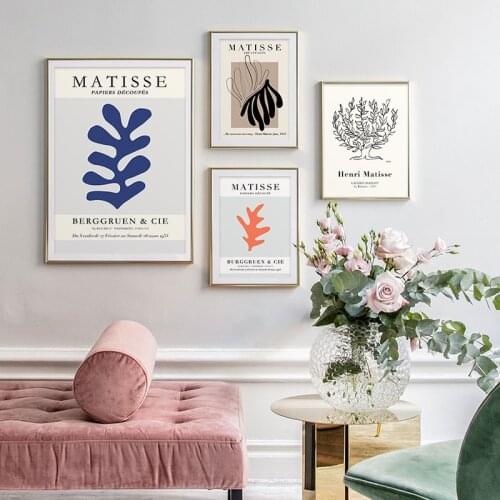 Matisse Colorful Leaf Abstract Cutout Wall Art Canvas Painting Nordic Posters And Prints Wall Pictures For Living Room Decor