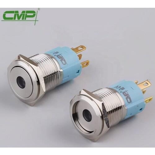 Metal Push Button Blue LED Light 16mm Momentary Self-locking Buttont Switch Center for light