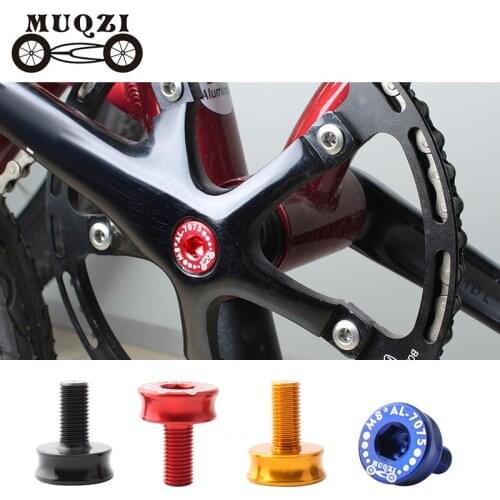MUQZI 2pcs Bicycle M8 Crankset Screw Bolts Aluminum Alloy Square hole Bottom Bracket Waterproof Sealed Bolts