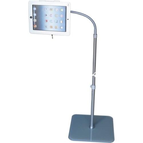 For ipad 2/3/4/air/pro 9.7" display floor stand height adjust with locking casing and flexible gooseneck hands free