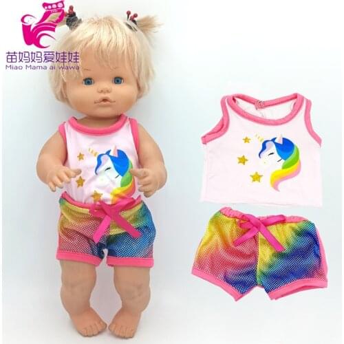 Nenuco Doll Clothes Rainbow Unicorn Shirt Shorts Ropa Y Su Hermanita 17" Baby Doll Clothes Toys Wear