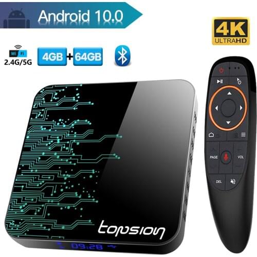 OUTMIX Android 10.0 Bluetooth TV Box Google Voice Assistant 4K 3D Wifi 2.4G&5.8G 4GB RAM 64G Play Store Android tv box RK3318