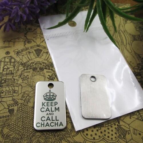 20pcs--"keep calm and call chacha"stainless steel charms more style for choosing DIY pendants for necklace