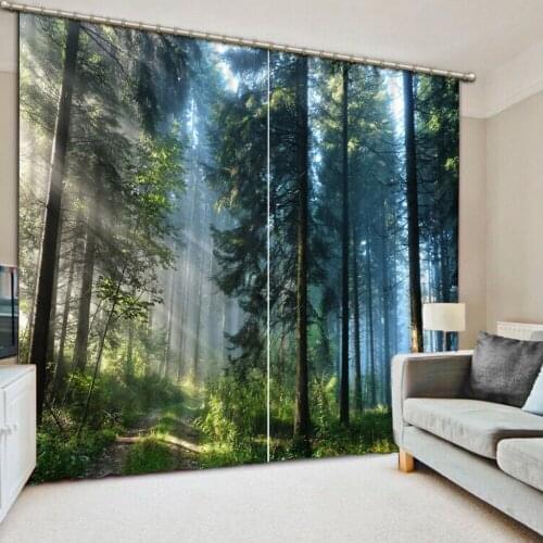 Forest curtains Scenery Beauty Digital Photo Printing Blackout 3D Curtains for Living Room Bedding Room Hotel sunshine curtains